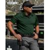 imageCQR Mens Polo Shirts Tactical Short Sleeve Golf Performance Shirts Lightweight Dry Fit UPF 50 PiqueFrost Essential Jade Green