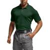 imageCQR Mens Polo Shirts Tactical Short Sleeve Golf Performance Shirts Lightweight Dry Fit UPF 50 PiqueFrost Essential Jade Green