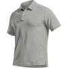 imageCQR Mens Polo Shirts Tactical Short Sleeve Golf Performance Shirts Lightweight Dry Fit UPF 50 PiqueFrost Essential Light Grey