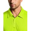 imageCQR Mens Polo Shirts Tactical Short Sleeve Golf Performance Shirts Lightweight Dry Fit UPF 50 PiqueFrost Essential Neon Yellow