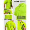 imageCQR Mens Polo Shirts Tactical Short Sleeve Golf Performance Shirts Lightweight Dry Fit UPF 50 PiqueFrost Essential Neon Yellow