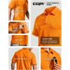 imageCQR Mens Polo Shirts Tactical Short Sleeve Golf Performance Shirts Lightweight Dry Fit UPF 50 PiqueFrost Essential Orange