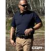 imageCQR Mens Polo Shirts Tactical Short Sleeve Golf Performance Shirts Lightweight Dry Fit UPF 50 PiqueFrost Essential Police Navy