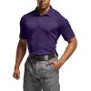 imageCQR Mens Polo Shirts Tactical Short Sleeve Golf Performance Shirts Lightweight Dry Fit UPF 50 PiqueFrost Essential Purple