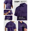 imageCQR Mens Polo Shirts Tactical Short Sleeve Golf Performance Shirts Lightweight Dry Fit UPF 50 PiqueFrost Essential Purple