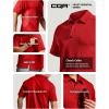imageCQR Mens Polo Shirts Tactical Short Sleeve Golf Performance Shirts Lightweight Dry Fit UPF 50 PiqueFrost Essential Red