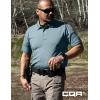 imageCQR Mens Polo Shirts Tactical Short Sleeve Golf Performance Shirts Lightweight Dry Fit UPF 50 PiqueFrost Essential Stone Blue