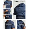 imageCQR Mens Polo Shirts Tactical Short Sleeve Golf Performance Shirts Lightweight Dry Fit UPF 50 PiqueFrost Essential Stripe Navy