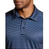 imageCQR Mens Polo Shirts Tactical Short Sleeve Golf Performance Shirts Lightweight Dry Fit UPF 50 PiqueFrost Essential Stripe Navy