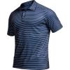 imageCQR Mens Polo Shirts Tactical Short Sleeve Golf Performance Shirts Lightweight Dry Fit UPF 50 PiqueFrost Essential Stripe Navy
