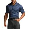imageCQR Mens Polo Shirts Tactical Short Sleeve Golf Performance Shirts Lightweight Dry Fit UPF 50 PiqueFrost Essential Stripe Navy