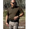 imageCQR Mens Polo Shirts Tactical Short Sleeve Golf Performance Shirts Lightweight Dry Fit UPF 50 PiqueFrost Essential Tundra