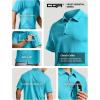imageCQR Mens Polo Shirts Tactical Short Sleeve Golf Performance Shirts Lightweight Dry Fit UPF 50 PiqueFrost Essential Turquoise