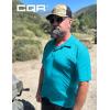 imageCQR Mens Polo Shirts Tactical Short Sleeve Golf Performance Shirts Lightweight Dry Fit UPF 50 PiqueFrost Essential Turquoise