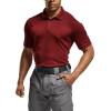 imageCQR Mens Polo Shirts Tactical Short Sleeve Golf Performance Shirts Lightweight Dry Fit UPF 50 PiqueFrost Essential Wine