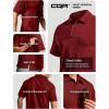 imageCQR Mens Polo Shirts Tactical Short Sleeve Golf Performance Shirts Lightweight Dry Fit UPF 50 PiqueFrost Essential Wine