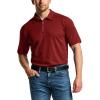 imageCQR Mens Polo Shirts Tactical Short Sleeve Golf Performance Shirts Lightweight Dry Fit UPF 50 PiqueFrost Essential Wine