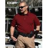 imageCQR Mens Polo Shirts Tactical Short Sleeve Golf Performance Shirts Lightweight Dry Fit UPF 50 PiqueFrost Essential Wine