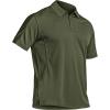 imageCQR Mens Polo Shirts Tactical Short Sleeve Golf Performance Shirts Lightweight Dry Fit UPF 50 PiqueFrost Pro Army Green