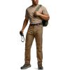 imageCQR Mens Quick Dry Tactical Pants Water Resistant Outdoor Pants Lightweight Stretch Cargo Work Hiking PantsRocky Z Hazelnut