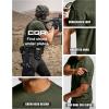 imageCQR Mens Short Sleeve Military Tactical TShirt Athletic Gym Training Army Shirts Outdoor Hiking Workout ShirtFrost Pro Crewneck Army Green