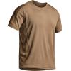 imageCQR Mens Short Sleeve Military Tactical TShirt Athletic Gym Training Army Shirts Outdoor Hiking Workout ShirtFrost Pro Crewneck Coyote
