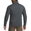 imageCQR Mens Thermal Fleece Quarter Zip Sweater Outdoor Lightweight Long Sleeve Pullover Casual Mock Neck Polo SweatersCrest Charcoal