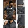 imageCQR Mens Thermal Fleece Quarter Zip Sweater Outdoor Lightweight Long Sleeve Pullover Casual Mock Neck Polo SweatersCrest Charcoal