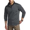 imageCQR Mens Thermal Fleece Quarter Zip Sweater Outdoor Lightweight Long Sleeve Pullover Casual Mock Neck Polo SweatersCrest Charcoal