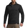 imageCQR Mens Thermal Fleece Quarter Zip Sweater Outdoor Lightweight Long Sleeve Pullover Casual Mock Neck Polo SweatersCrest Heather Coal Black