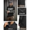 imageCQR Mens Thermal Fleece Quarter Zip Sweater Outdoor Lightweight Long Sleeve Pullover Casual Mock Neck Polo SweatersCrest Heather Coal Black