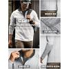 imageCQR Mens Thermal Fleece Quarter Zip Sweater Outdoor Lightweight Long Sleeve Pullover Casual Mock Neck Polo SweatersCrest Light Grey