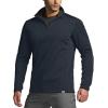 imageCQR Mens Thermal Fleece Quarter Zip Sweater Outdoor Lightweight Long Sleeve Pullover Casual Mock Neck Polo SweatersCrest Navy