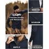 imageCQR Mens Thermal Fleece Quarter Zip Sweater Outdoor Lightweight Long Sleeve Pullover Casual Mock Neck Polo SweatersCrest Navy
