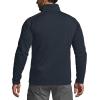 imageCQR Mens Thermal Fleece Quarter Zip Sweater Outdoor Lightweight Long Sleeve Pullover Casual Mock Neck Polo SweatersCrest Navy
