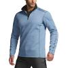 imageCQR Mens Thermal Fleece Quarter Zip Sweater Outdoor Lightweight Long Sleeve Pullover Casual Mock Neck Polo SweatersCrest Ocean