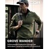 imageCQR Mens Thermal Fleece Quarter Zip Sweater Outdoor Lightweight Long Sleeve Pullover Casual Mock Neck Polo SweatersCrest Olive