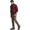 imageCQR Mens Thermal Fleece Quarter Zip Sweater Outdoor Lightweight Long Sleeve Pullover Casual Mock Neck Polo SweatersCrest Wine