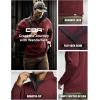 imageCQR Mens Thermal Fleece Quarter Zip Sweater Outdoor Lightweight Long Sleeve Pullover Casual Mock Neck Polo SweatersCrest Wine