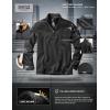 imageCQR Mens Thermal Fleece Quarter Zip Sweater Outdoor Lightweight Long Sleeve Pullover Casual Mock Neck Polo SweatersValley Heather Coal Black