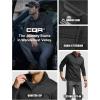 imageCQR Mens Thermal Fleece Quarter Zip Sweater Outdoor Lightweight Long Sleeve Pullover Casual Mock Neck Polo SweatersValley Heather Coal Black