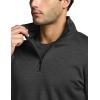 imageCQR Mens Thermal Fleece Quarter Zip Sweater Outdoor Lightweight Long Sleeve Pullover Casual Mock Neck Polo SweatersValley Heather Coal Black