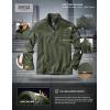 imageCQR Mens Thermal Fleece Quarter Zip Sweater Outdoor Lightweight Long Sleeve Pullover Casual Mock Neck Polo SweatersValley Olive