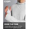 imageCQR Mens UPF50 Sun Protection Shirts Quick Dry Long Sleeve Rash Guard Athletic Running Workout Fishing Cooling ShirtsProtector Hoodie Light Grey