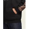 imageCQR Mens Winter Fleece Pullover Hoodies Thermal Long Sleeve Hooded Sweatshirt CottonBlend OutdoorTactical ShirtsFleece Camo Hoodie Black