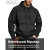 imageCQR Mens Winter Fleece Pullover Hoodies Thermal Long Sleeve Hooded Sweatshirt CottonBlend OutdoorTactical ShirtsFleece Ripstop Pannel Fullzip Black