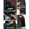 imageCQR Mens Winter Fleece Pullover Hoodies Thermal Long Sleeve Hooded Sweatshirt CottonBlend OutdoorTactical ShirtsFleece Ripstop Pannel Fullzip Black
