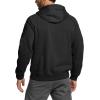 imageCQR Mens Winter Fleece Pullover Hoodies Thermal Long Sleeve Hooded Sweatshirt CottonBlend OutdoorTactical ShirtsFleece Ripstop Pannel Fullzip Black