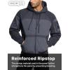 imageCQR Mens Winter Fleece Pullover Hoodies Thermal Long Sleeve Hooded Sweatshirt CottonBlend OutdoorTactical ShirtsFleece Ripstop Pannel Fullzip Charcoal
