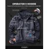 imageCQR Mens Winter Fleece Pullover Hoodies Thermal Long Sleeve Hooded Sweatshirt CottonBlend OutdoorTactical ShirtsFleece Ripstop Pannel Fullzip Charcoal